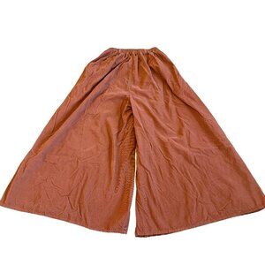 Adele Altman Italian Wide Leg Lightweight Rust Corduroy Pants Cropped Sz Small